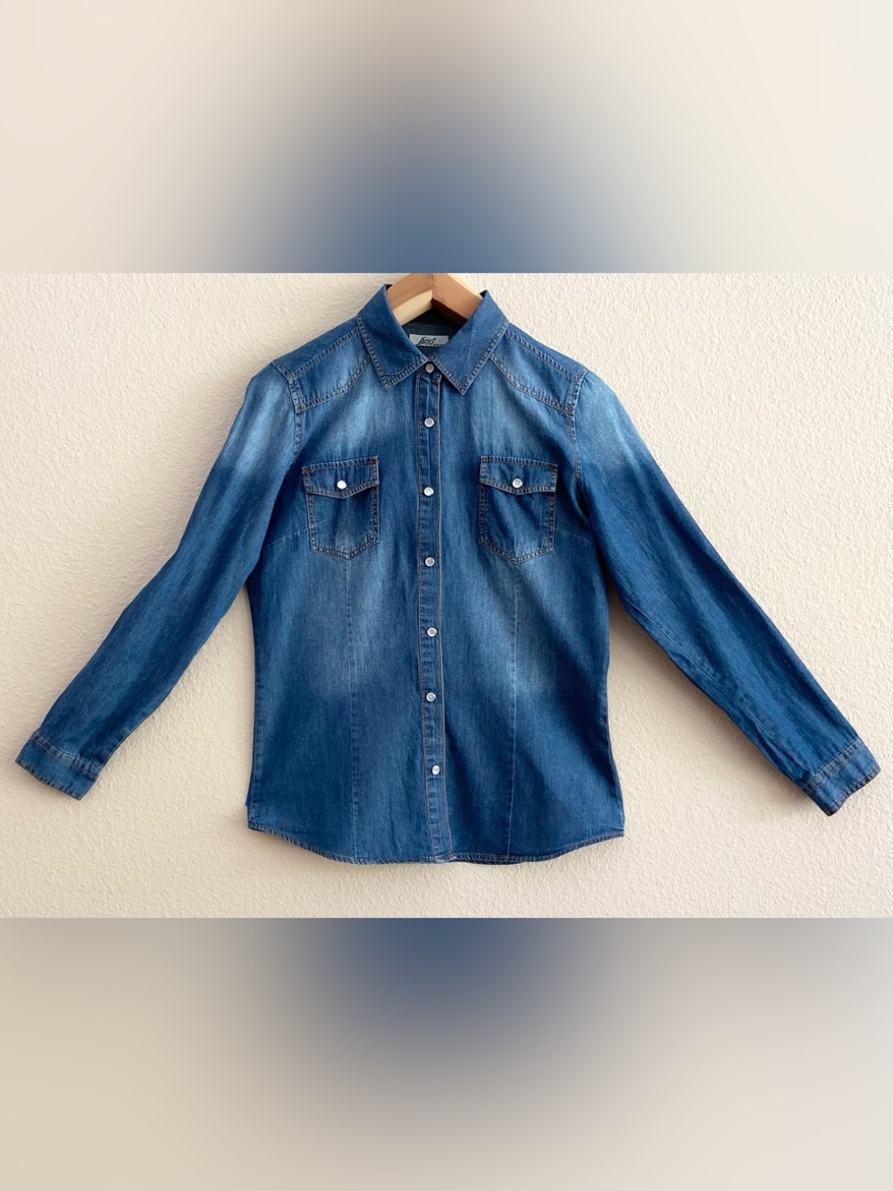 Shirt - Inso - Pearl Snap - Denim - Button Down - Western - Cowgirl - Large